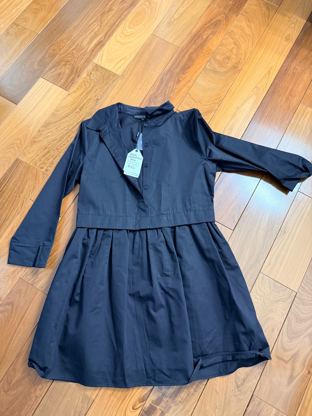 English Factory Black Button-Up Dress
